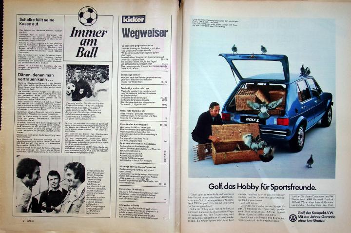 Inhaltsverzeichnis Kicker 78/1975