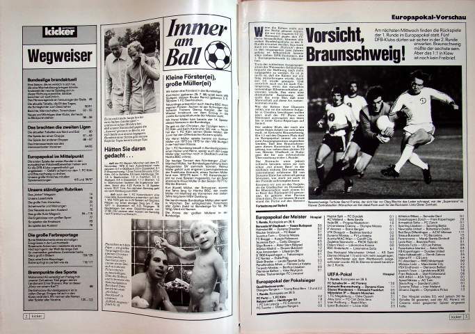 Inhaltsverzeichnis Kicker 78/1977