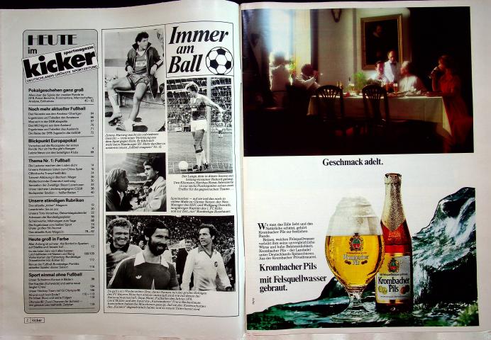 Inhaltsverzeichnis Kicker 78/1978