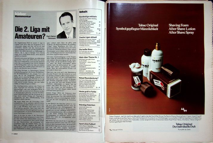 Inhaltsverzeichnis Kicker 78/1979