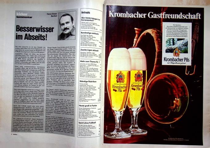 Inhaltsverzeichnis Kicker 78/1980
