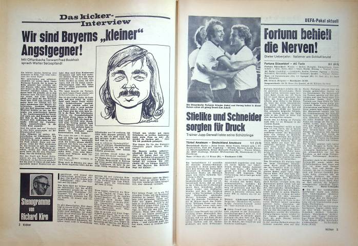 Inhaltsverzeichnis Kicker 79/1974