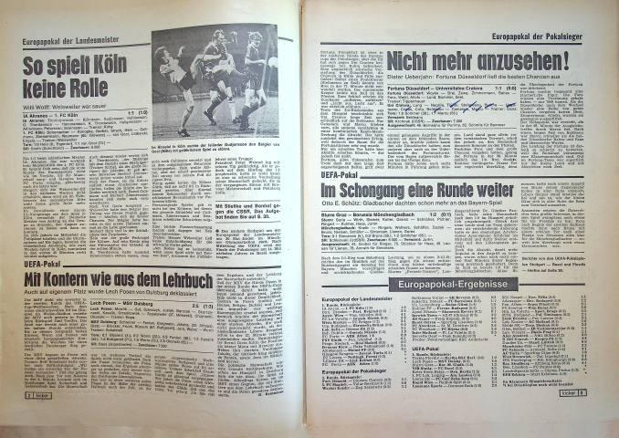 Inhaltsverzeichnis Kicker 79/1978