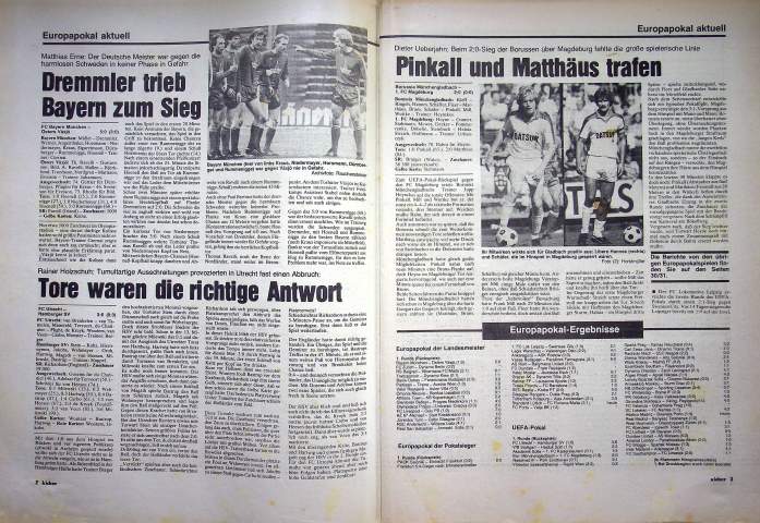 Inhaltsverzeichnis Kicker 79/1981
