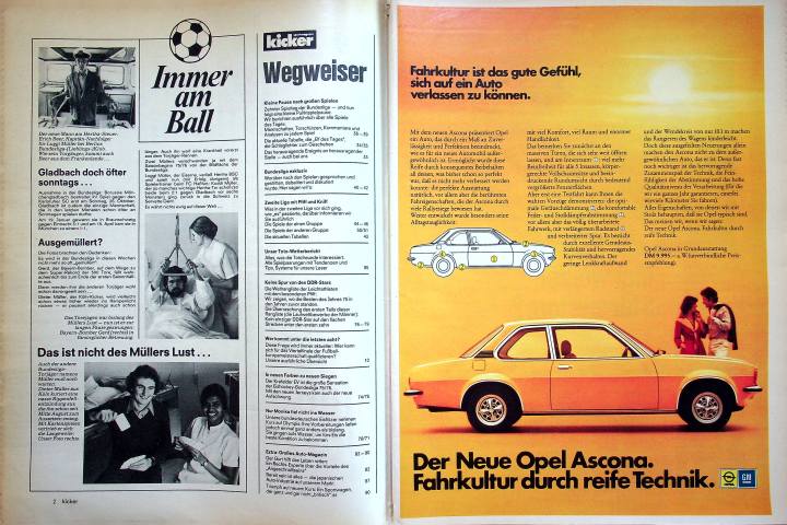 Inhaltsverzeichnis Kicker 80/1975