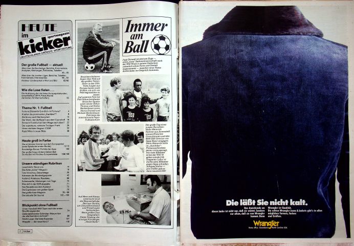 Inhaltsverzeichnis Kicker 80/1978