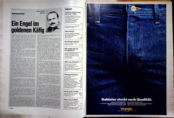 Inhaltsverzeichnis Kicker 80/1980