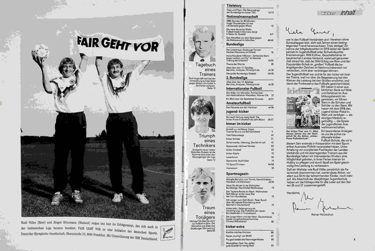 Inhaltsverzeichnis Kicker 80/1991