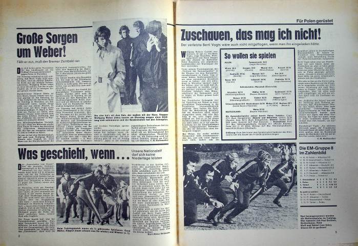 Inhaltsverzeichnis Kicker 81/1971