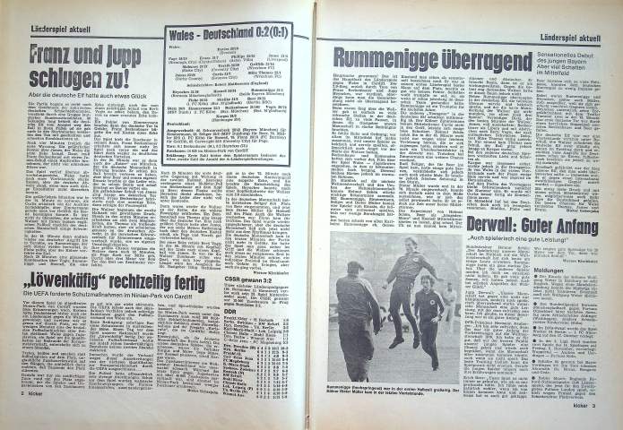 Inhaltsverzeichnis Kicker 81/1976