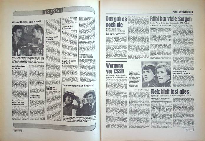 Inhaltsverzeichnis Kicker 81/1978