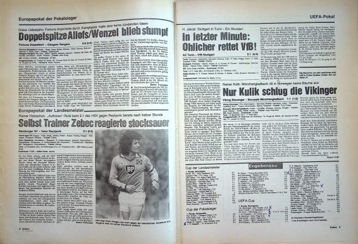 Inhaltsverzeichnis Kicker 81/1979