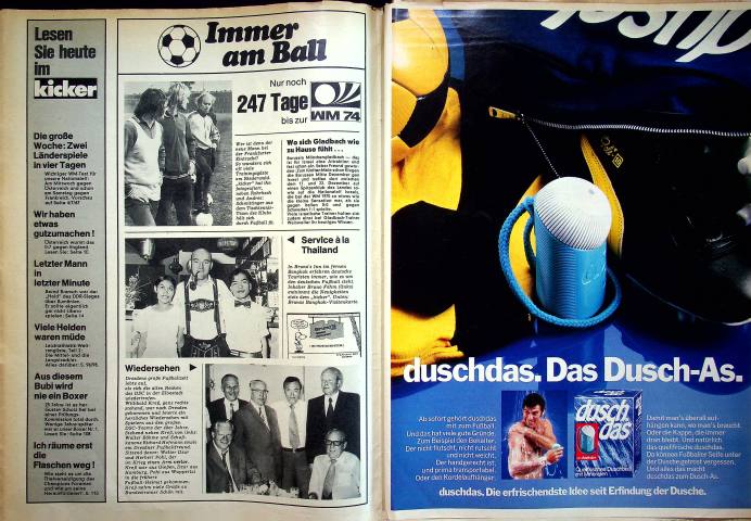 Inhaltsverzeichnis Kicker 82/1973