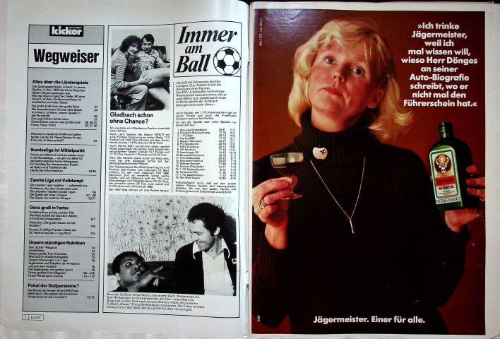 Inhaltsverzeichnis Kicker 82/1977