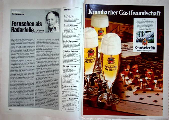 Inhaltsverzeichnis Kicker 82/1979