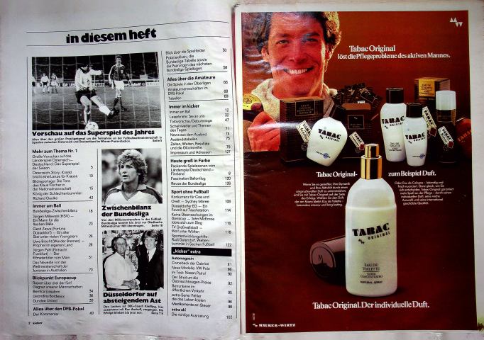 Inhaltsverzeichnis Kicker 82/1981