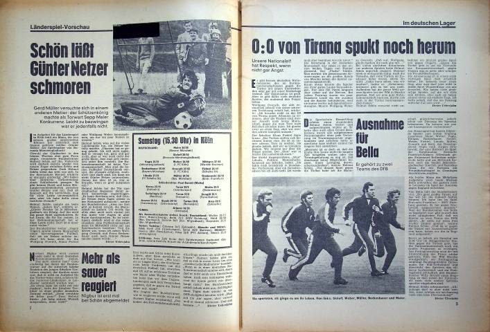 Inhaltsverzeichnis Kicker 83/1970