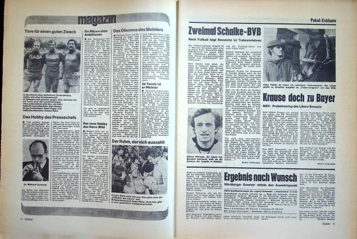 Inhaltsverzeichnis Kicker 83/1975