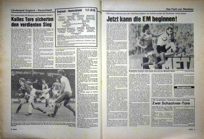 Inhaltsverzeichnis Kicker 83/1982