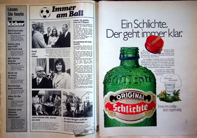 Inhaltsverzeichnis Kicker 84/1972