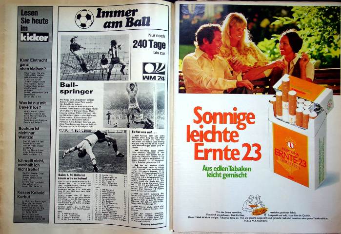 Inhaltsverzeichnis Kicker 84/1973