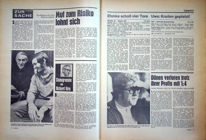 Inhaltsverzeichnis Kicker 85/1972