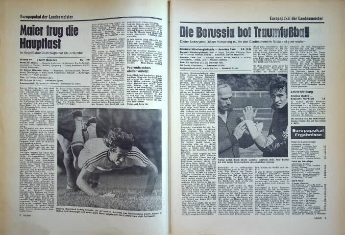 Inhaltsverzeichnis Kicker 85/1975