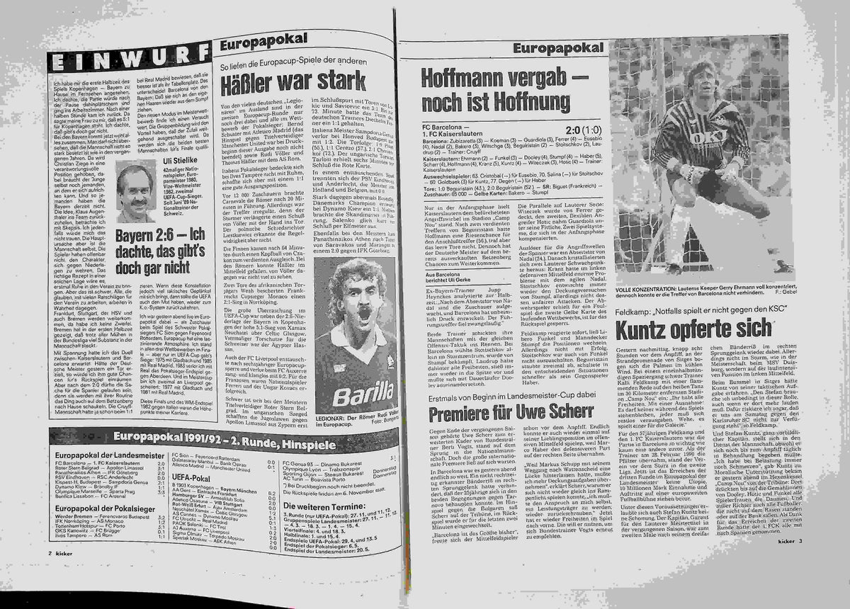 Inhaltsverzeichnis Kicker 85/1991