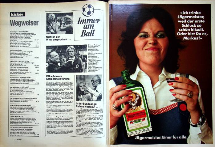 Inhaltsverzeichnis Kicker 86/1976