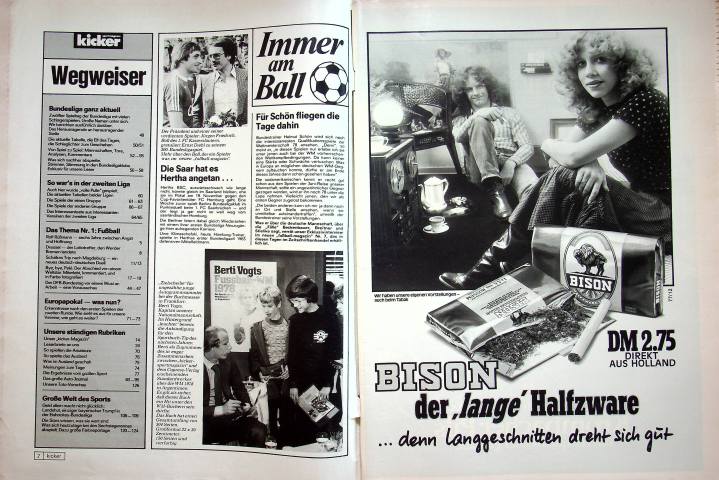 Inhaltsverzeichnis Kicker 86/1977