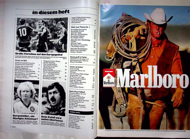 Inhaltsverzeichnis Kicker 86/1982