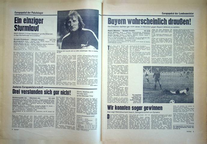Inhaltsverzeichnis Kicker 87/1973