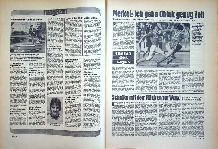 Inhaltsverzeichnis Kicker 87/1975