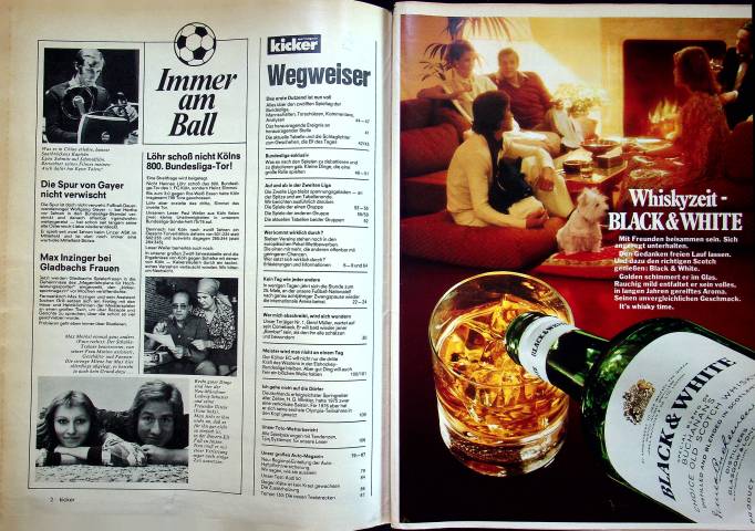 Inhaltsverzeichnis Kicker 88/1975