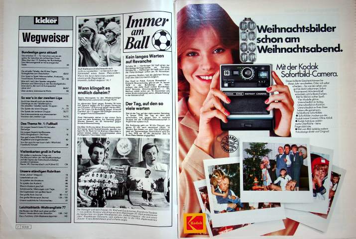 Inhaltsverzeichnis Kicker 88/1977