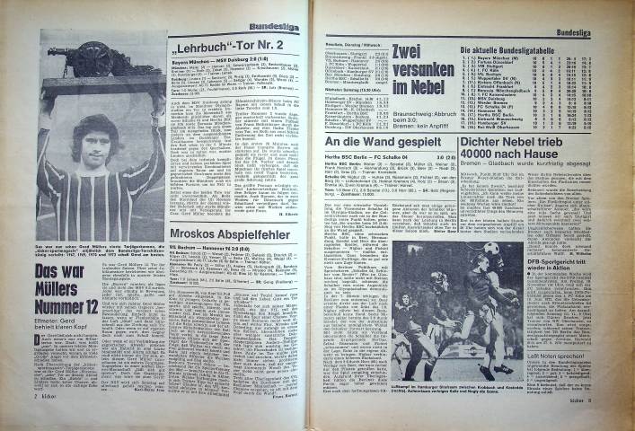 Inhaltsverzeichnis Kicker 89/1972