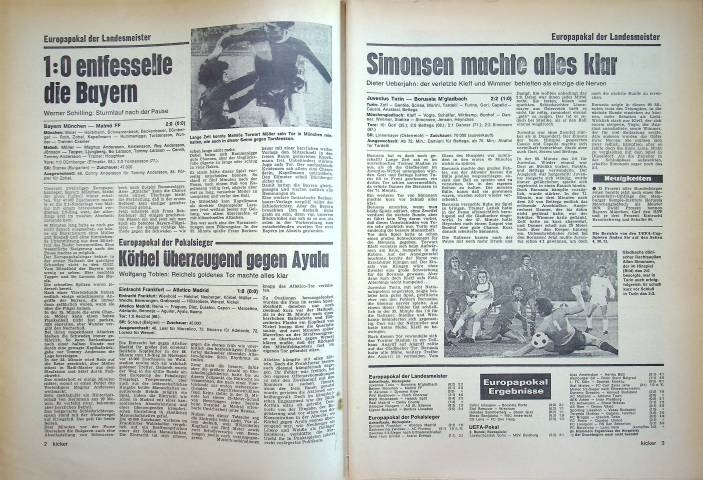 Inhaltsverzeichnis Kicker 89/1975