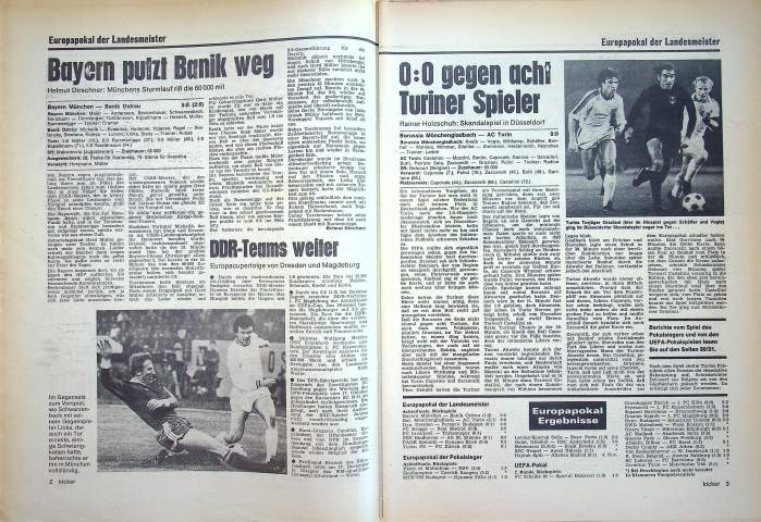 Inhaltsverzeichnis Kicker 89/1976