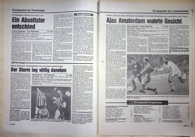 Inhaltsverzeichnis Kicker 89/1980
