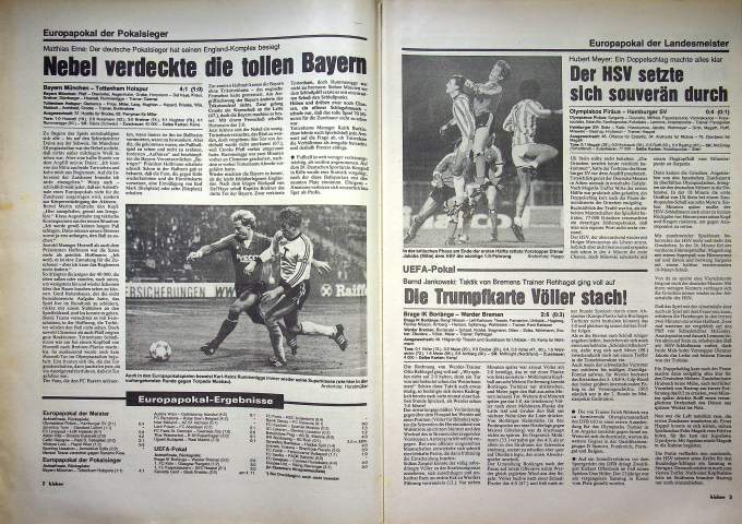 Inhaltsverzeichnis Kicker 89/1982