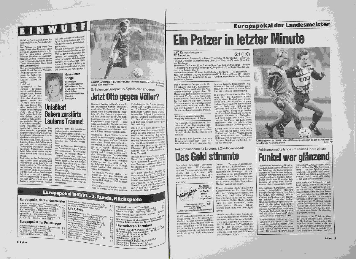 Inhaltsverzeichnis Kicker 89/1991