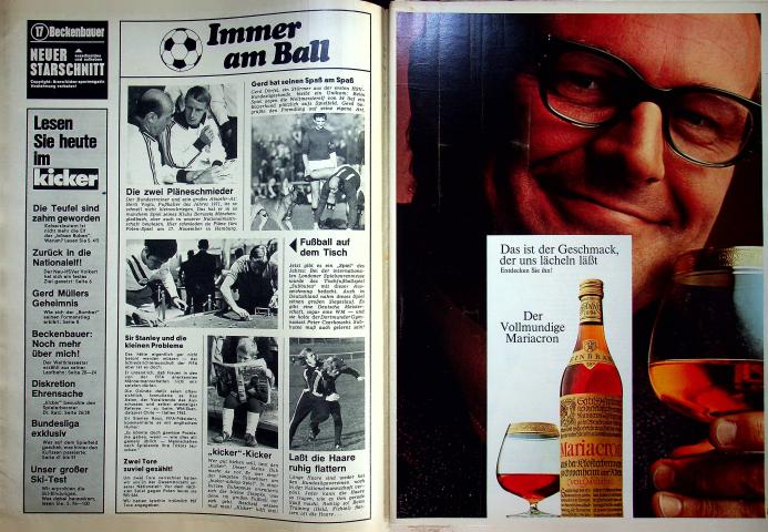 Inhaltsverzeichnis Kicker 90/1971
