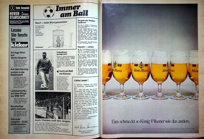 Inhaltsverzeichnis Kicker 90/1972
