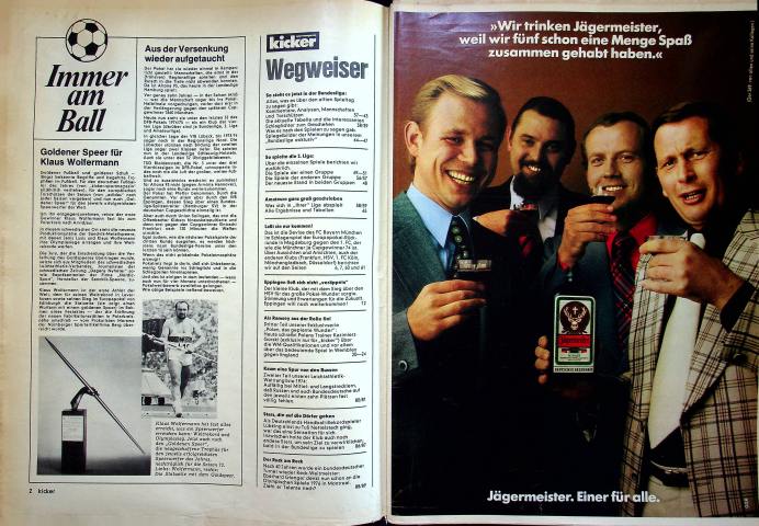 Inhaltsverzeichnis Kicker 90/1974