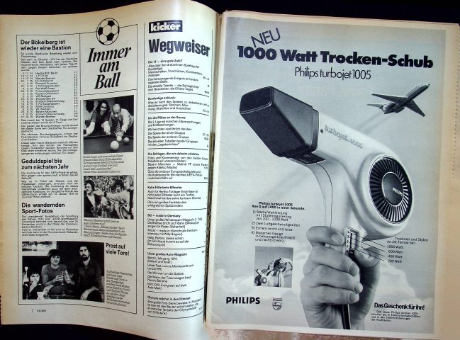 Inhaltsverzeichnis Kicker 90/1975