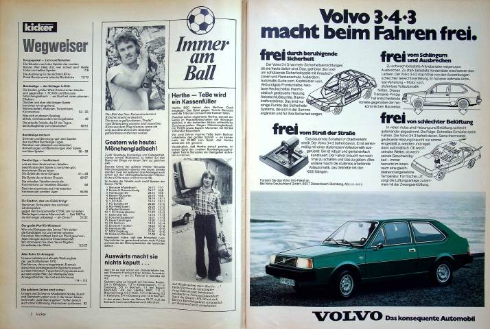 Inhaltsverzeichnis Kicker 90/1976