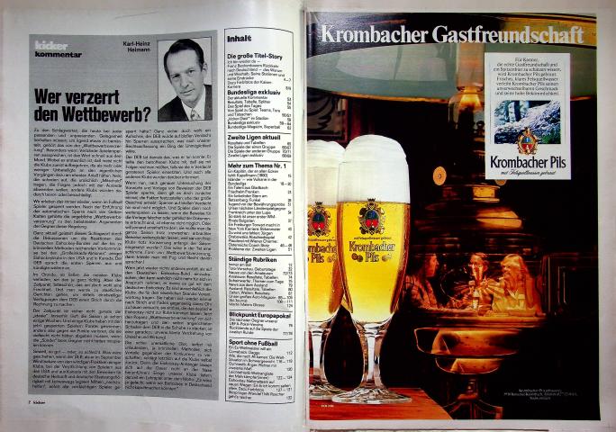 Inhaltsverzeichnis Kicker 90/1980