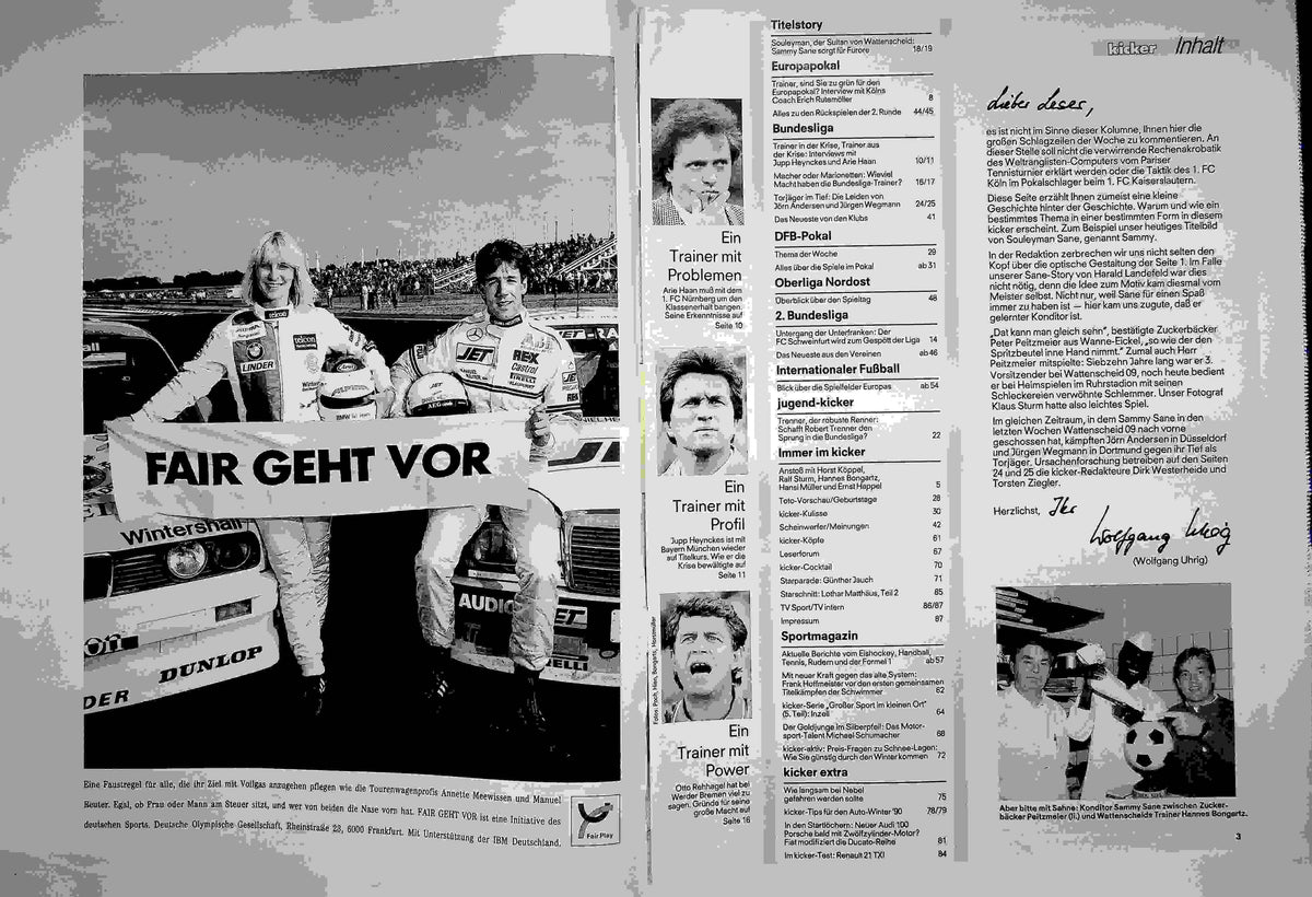Inhaltsverzeichnis Kicker 90/1990