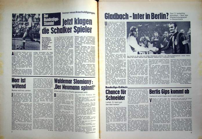 Inhaltsverzeichnis Kicker 91/1971
