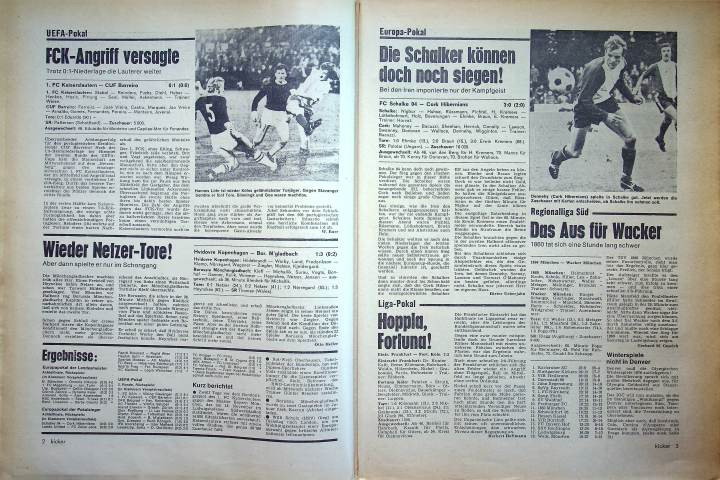 Inhaltsverzeichnis Kicker 91/1972